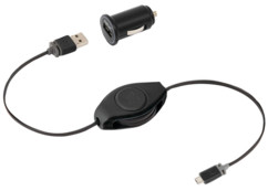 Câble USB vers Micro-USB rétractable avec adaptateur AC