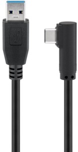Câble USB 3.0 vers USB type C coudé - 2 m