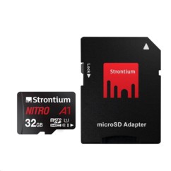 Carte Micro SDXC Strontium Nitro A1 32 Go avec adaptateur SD.