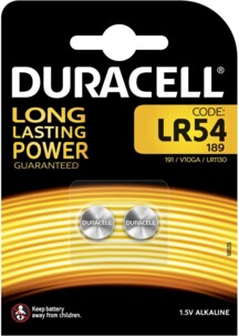 Pack de 2 piles bouton 1,5 V type LR45 Duracell.