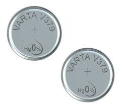 Lot de 2 piles bouton Varta V379 (SR63).