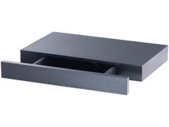 etagere rectangulaire noir pour entree avec tiroir discret carlo milano