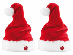 2 bonnets de Père Noël dansants et chantants