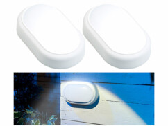 2 lampes LED ovales antichoc 15 W - 1050 lm - Blanc