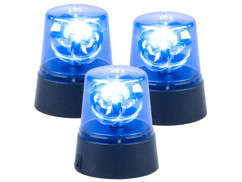 3 lampes gyrophare bleu à LED
