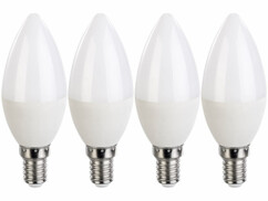 Pack de 4 ampoules LED E14 bougie Luminea.