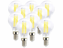 9 ampoules LED filament E14 à intensité variable - 4 W - 470 lm - Blanc chaud