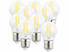 9 ampoules LED filament E27 à intensité variable - 4 W - 470 lm - Blanc neutre