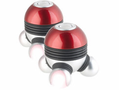 2 mini appareils de massage vibrants avec 3 têtes et éclairage LED