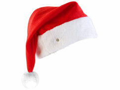 Bonnet de Père Noël à LED avec pompon lumineux blanc