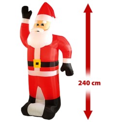 Père Noël gonflable XXL 240 cm Infactory. Hauteur : 2 mètres 40