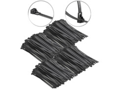 400 colliers de serrage réutilisables - Noir - 250 x 7,6 mm
