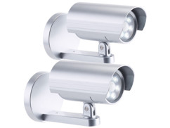 2 caméras de surveillance factices 6 LED avec capteur PIR