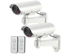 2 caméras de surveillance factices avec détecteur infrarouge et fonction alarme