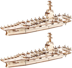 2 maquettes 3D en bois de porte-avions - 234 pièces