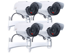Pack de 4 caméras de surveillance solaires factices avec signal LED VisorTech