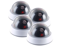 4 caméras dômes factices avec LED rouge