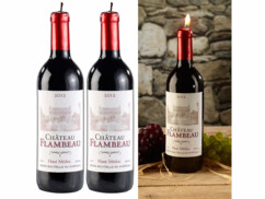 2 bougies décoratives design bouteille de vin - Grand modèle