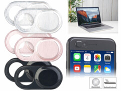 6 caches pour webcam d'ordinateur portable autoadhésifs - Aluminium