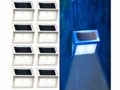 8 appliques solaires LED rectangulaires en acier