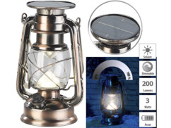 Lampe-tempête LED solaire à intensité variable 200 lm / 3 W / 3000 K  - Bronze Lunartec