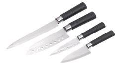 4 couteaux de cuisine en acier inoxydable.