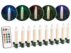 10 bougies de Noël à LED RVB avec télécommande infrarouge