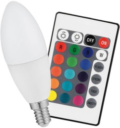 Ampoule bougie à LED COB RVB avec télécommande - 3W
