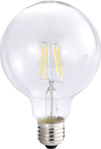 Ampoule Globe LED à filament A++, E27, 6 W, 600 lm, 360°, Blanc