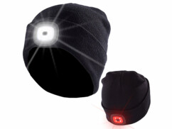 Bonnet mixte à LED avant et arrière - Noir Lunartec