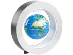 Globe terrestre 10 cm en lévitation avec anneau magnétique à éclairage LED multicolore Infactory