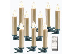 10 bougies à LED sans fil avec télécommande - Doré