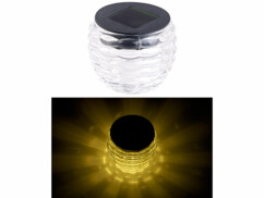 Photophore en verre à LED à alimentation solaire, Ø 8 cm "Liora"