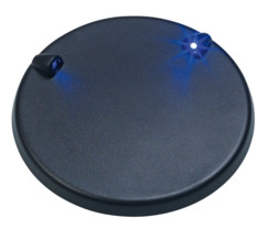 Socle lumineux Ø 9,5 cm avec 2 LED bleues pour modèles réduits
