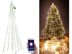 Guirlande connectée pour sapin de Noël avec 8 fils et 320 LED