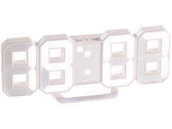 horloge digitale led design forme chiffres avec socle ou fixation murale