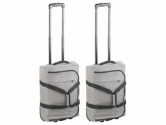 2 sacs de voyage pliables 44 L avec fonction trolley et poignée télescopique