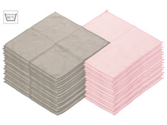 30 serviettes démaquillantes en microfibres - Roses et grises