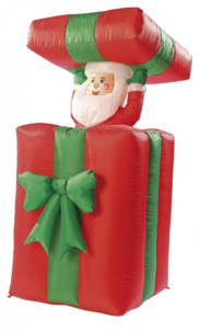 Cadeau autogonflant avec Père Noël animé, 150 cm