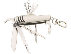 mini couteau multifonction 11 outils entierement en inox avec mousqueton porte clé semptec