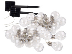 Guirlande lumineuse solaire à LED design ampoule classique - 8,5 m - x2