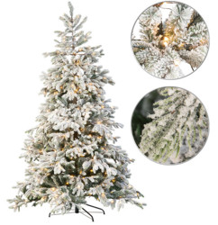 Sapin de Noël artificiel blanc 500 LED / 857 branches / 225 cm Infactory