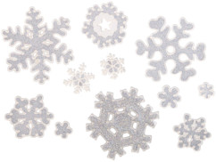 11 stickers de fenêtre 3D en gel design flocons de neige
