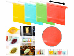 4 sachets alimentaires refermables en silicone,1000 ml 