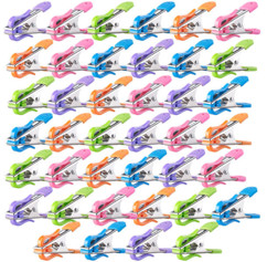 40 pinces à linge avec clips de suspension extérieurs et soft grip, 5 coloris