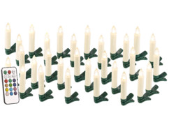 30 guirlande led avec clip formes bougies blanches pour sapin de noel avec télécommande