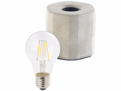 Lampe de table design en béton avec ampoule à filaments LED, E27