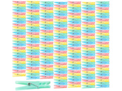 Pinces à linge en plastique 7 cm en 4 coloris - x200
