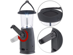 Lanterne LED sans fil solaire / dynamo / USB 300 mAh / 0,6 W