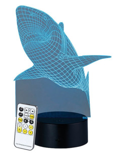 Socle lumineux décoratif à LED "LS-7.3D" - Motif Requin
